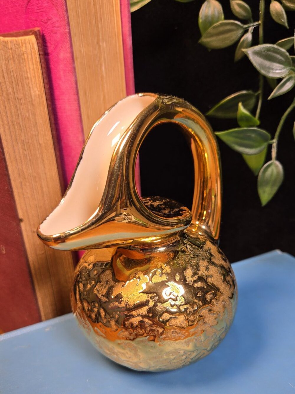 Holley Ross 22K Weeping Gold Mini Ewer Pitcher MCM - Vintage